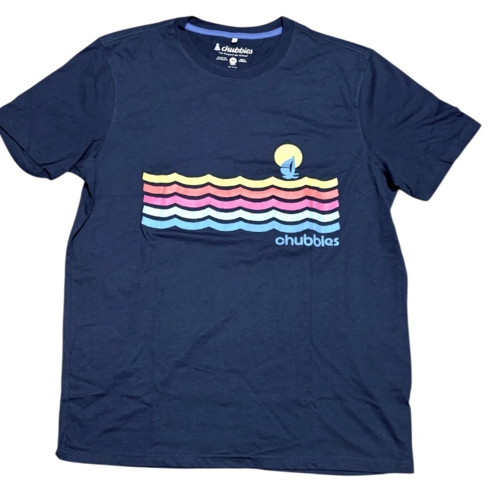 ⭐️ NEW‼️Chubbies Men's Navy Graphic Colorful T-Shirt NWOT
